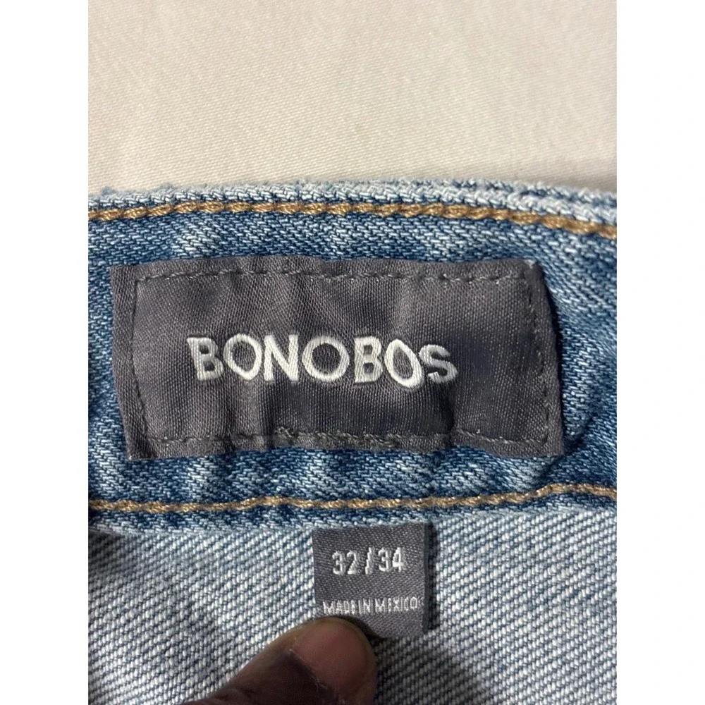 Bonobos Straight Leg slim‎ Jeans Mens 32/34 Light Wash Excellent Denim Casual